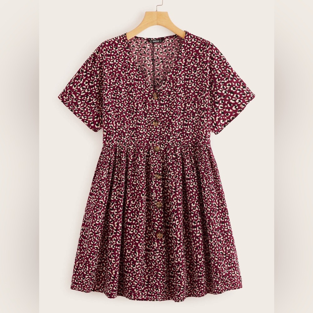 SHEIN Purple Print Swing Dress